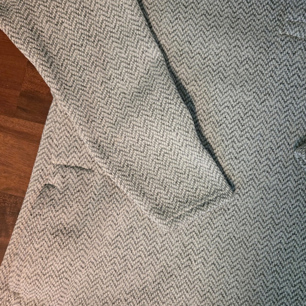 Columbia Grey Herringbone Snap Pullover Hoodie 1X Kangaroo Pocket Coastal tunic - Picture 4 of 14
